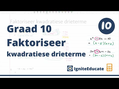 Faktoriseer kwadratiese drieterme (Graad 10 Wiskunde)