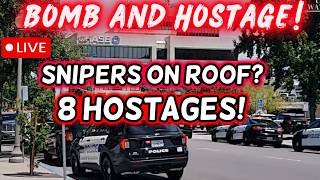 🔴BOMB THREAT HOSTAGE SITUATION AT CHASE BANK — Suspect Strapped With Explosives in Bakersfield