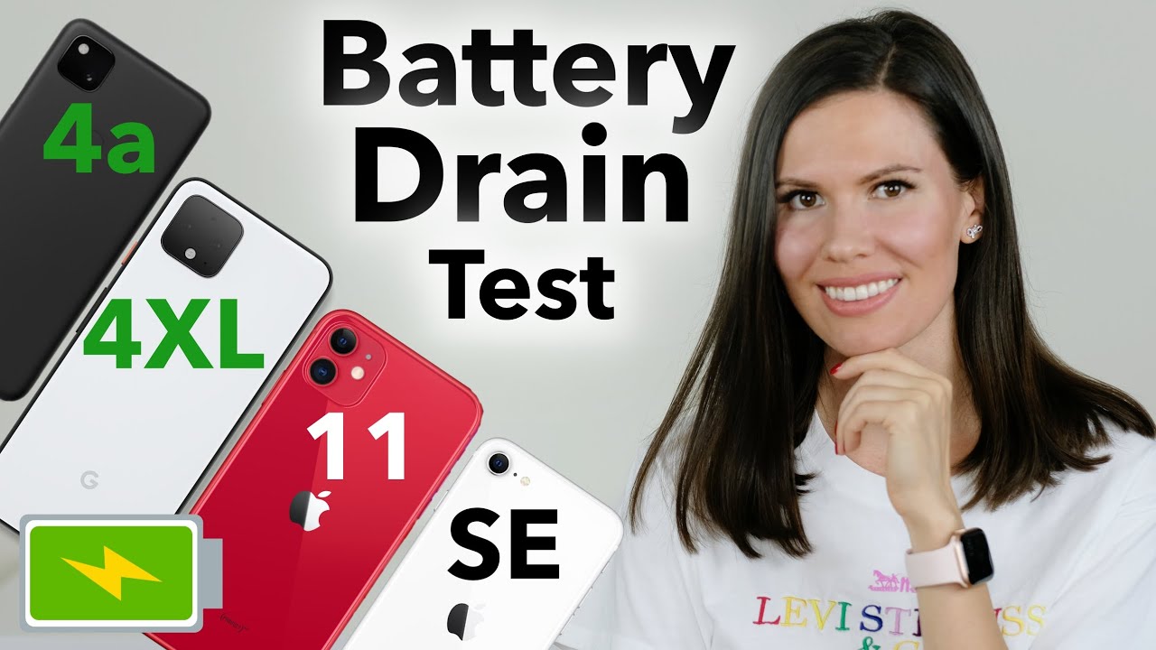 Pixel 4a vs Pixel 4XL vs iPhone SE vs iPhone 11 | Battery Drain Test