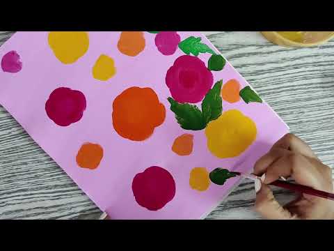 Acrylic floral painting on canvas.