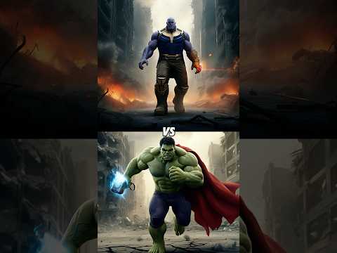 Thanos vs hulk and avengers ( hulk, captain America, Thor, Spider-Man, Doctor Strange) #avengers