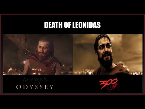 Assassin's Creed  Odyssey leonidas and 300 last fight and xerxes kill leonidas