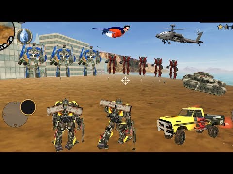 Vegas Crime Simulator(Transformer Fight Group Robot Car)Transformer Destroye Army Tank - Gameplay HD