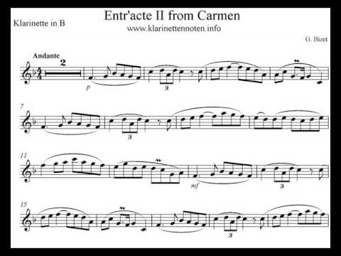 Play Clarinet   Entr'acte from Carmen   Bizet