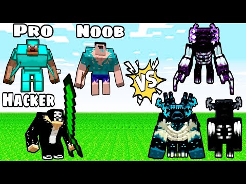 MUTANT NOOB PRO HACKER vs MUTANT WARDEN minecraft