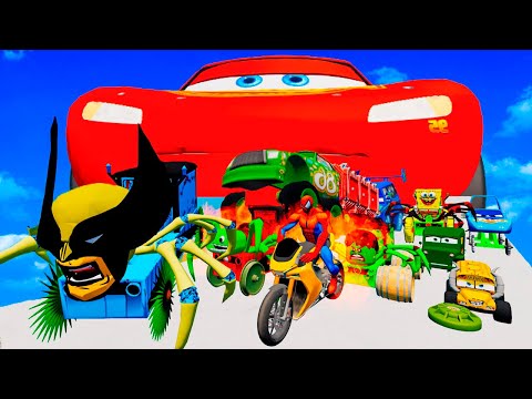 Lighting Mcqueen - CLAW OF CARNAGE - Extreme road in BeamNG.Drive Car Chase