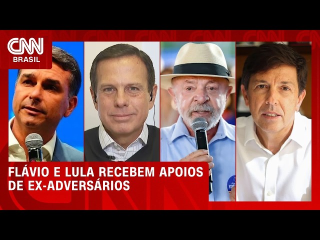 Dória e Amoedo: Flávio e Lula recebem apoios de ex-adversários | CNN 360°