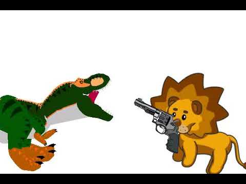T-REX vs giant lion