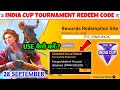 India Cup Tournament Redeem Code Free Fire Redeem Code Today FFMIC Redeem Code FF