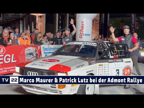 Marco Maurer & Patrick Lutz im Audi Quattro A2 beim Start der Austrian Rallye Legends in Admont 2023