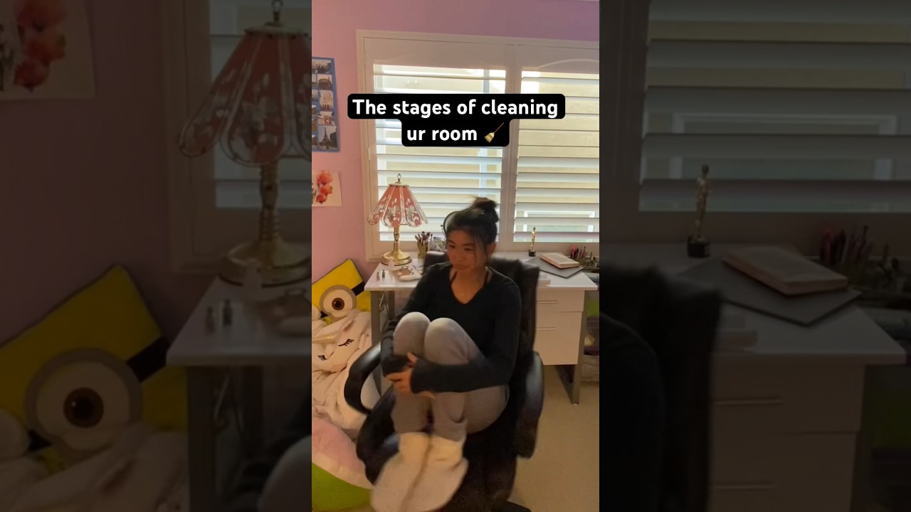 The stages of cleaning ur room 🥲#shorts #relatable #funny #cleaning #teens