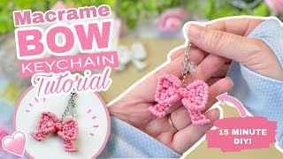 Coquette Macramé Bow Keychain 🎀 (15-Minute Easy DIY!)