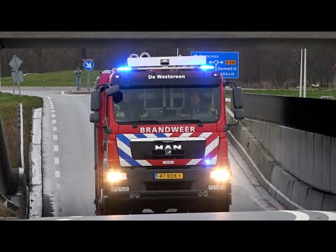 P1, Brandweer De Westereen [TS 02-4332] naar gaslekkage Feintensloane Feanwâlden