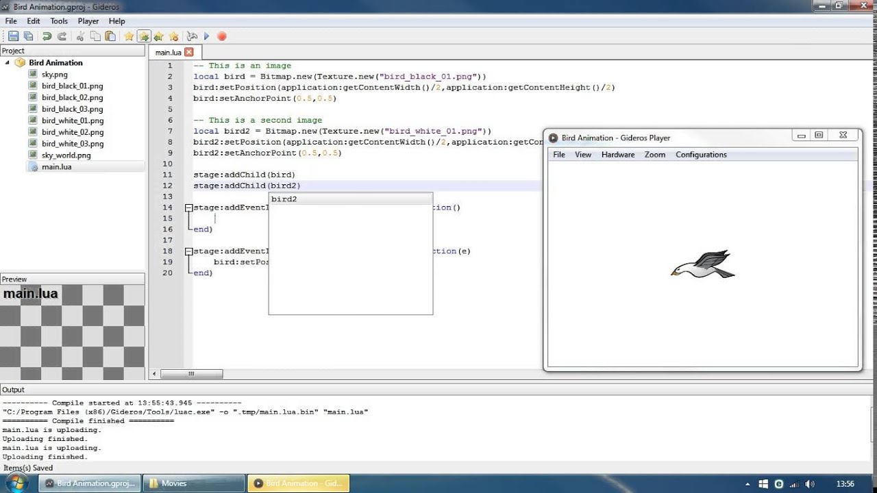 Images hierarchy display - Gideros Tutorials