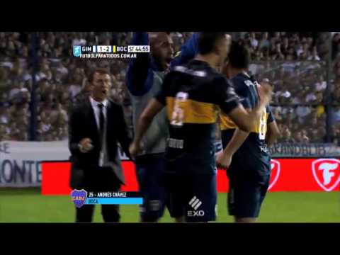 Gol de Chávez. Gimnasia LP 1 - Boca 2. Fecha 22. Primera División 2015. FPT.