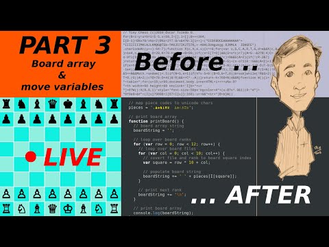 Deobfuscating world's smallest chess program in JS - part 3 - board, make move & take back variables