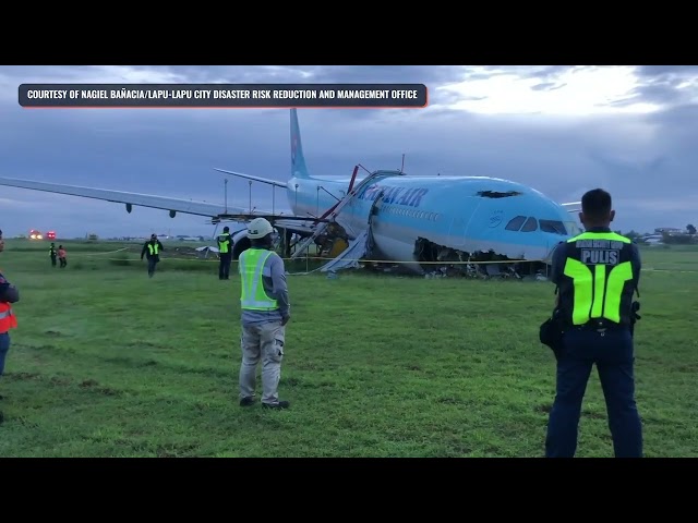 Korean Air plane overshoots Cebu airport runway