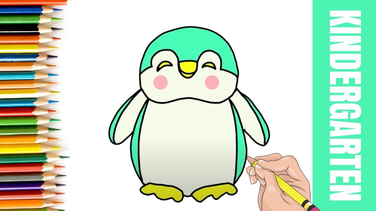 How to Draw Penguin - Easy Tutorial For KIDS