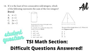 TSI MATH SECTION: Sum of Two Consecutive odd Integers