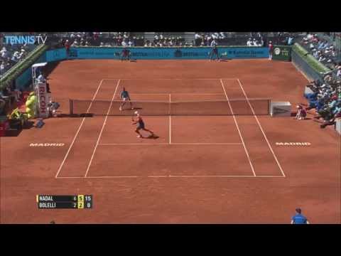 2015 Mutua Madrid Open - Incredible Rafa Nadal winning lob v Bolelli