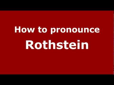 How to pronounce Rothstein