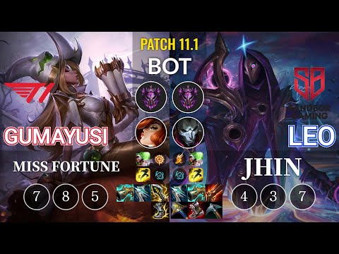 T1 Gumayusi Miss Fortune vs SB Leo Jhin Bot - KR Patch 11.1