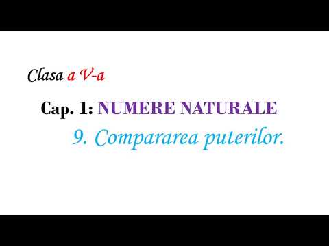 Clasa V Compararea puterilor