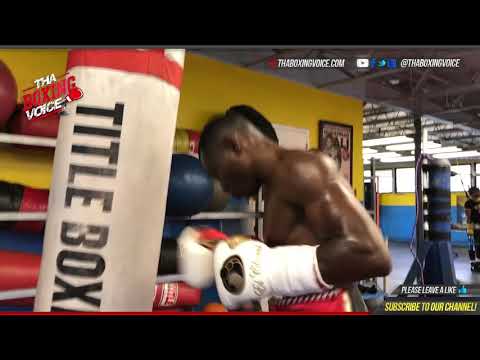 Guillermo Rigondeaux and Juan Carlos Payano Digging into the Heavy Bag in Camp For Vasyl Lomachenko
