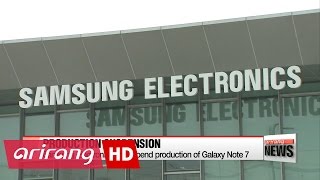 ARIRANG NEWS BREAK 20:00 Samsung Electronics to suspend production of Galaxy Not