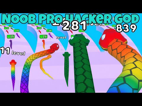 Colorful Snake all levels in NOOB VS PRO VS HACKER VS GOD  @playgame24dia