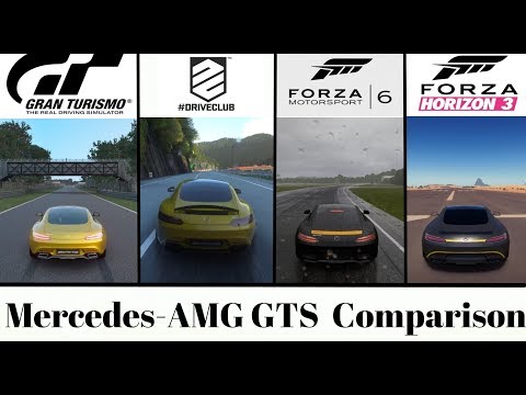 GT Sport VS Driveclub VS Forza Horizon 3 VS Forza Motorsport 6 - Mercedes-AMG GTS Sound Comparison