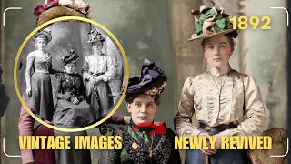 ▶ Women of the Late Victorian Era: 1890s Glass Plate Portraits / HD Colorized Photographs