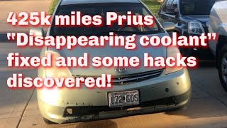 Fixed the issue of disappearing coolant on my 425k miles 2009 Toyota Prius. Very easy and cheap fix!