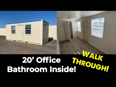 JobBox Mobile Offices: 20' Office "1/2 Bathroom" - Shipping Container