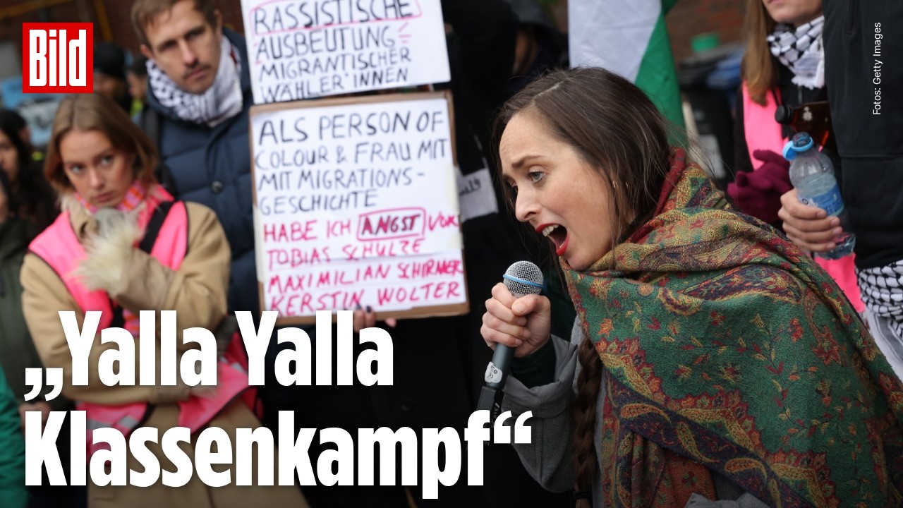 Linken-Parteitag: Vanessa Emde demonstriert gegen eigene Partei und ruft auf zum Terror gegen Israel
