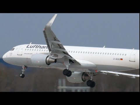 WING ALMOST TOUCHES GROUND!!!!!! AMAZING GO AROUND!!!!! Lufthansa Airbus A320-200 at Munich