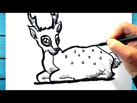 Comment dessiner une biche facilement dessin renne de noel kawaii