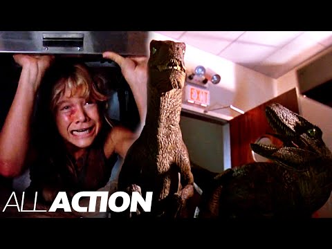 Raptors in the Kitchen (Iconic Scene) | Jurassic Park | All Action