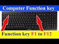 Function Key of Computer | Use of function key F1 to F12