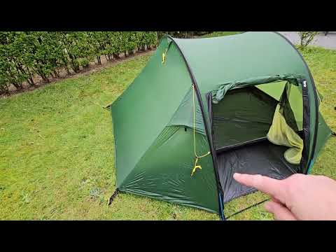 First pitch of the @WechselTents pioneer 2. Side entry tunnel tent.