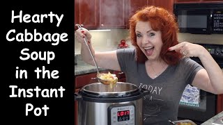Hearty Cabbage Soup in the Instant Pot #cabbage soup #instant pot cabbage soup #healthy soup
