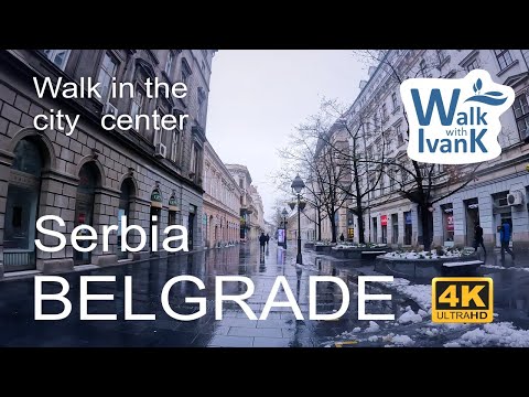 4K walking tour of the center of Belgrade, Serbia