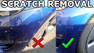 How to Remove Scratches from Car Tesla Model 3 Scratch Scuff Rubber Removal
