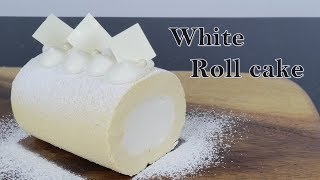 [화이트 롤케이크] 만들기/도지마롤케이크/how to make white roll cake recipe/ホワイト・ロールケーキ