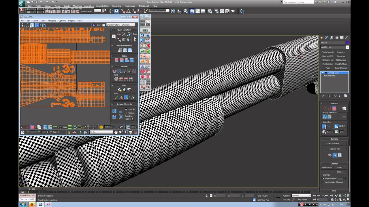 Weapon creation tutorial (high poly model) -  3DS Max Tutorial - video 3