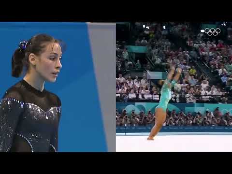 Winning gold on the floor after 20 years! 🥇 Catalina Ponor 🇷🇴 Athens 2004 ➡️ Rebeca Andrade 🇧🇷