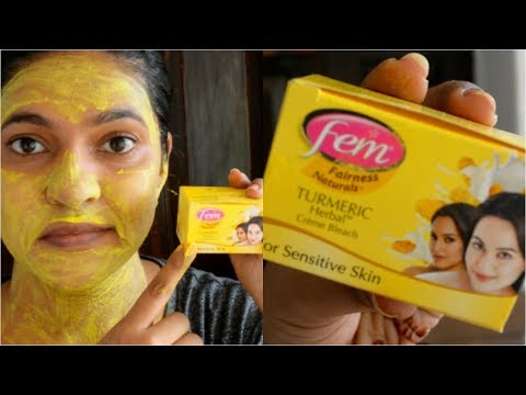 How to Bleach Face at Home (Hindi)/Fem Turmeric Herbal Bleach/For Instant Fairness