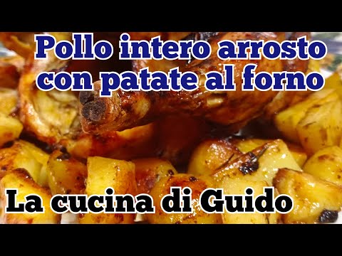 Pollo intero arrosto in forno con patate