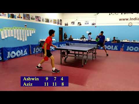 U2500 QF: Ashwin (2294) vs Aziz (2239) at ICC Joola Winter Open on 2019-11-10