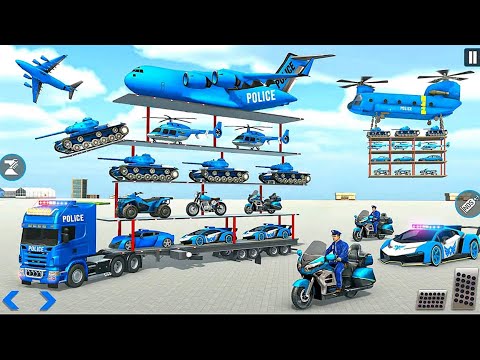 Police Plane Transporter Game: Transport Muscle Car Sport Bike With Truck | Android iOS Gameplay
